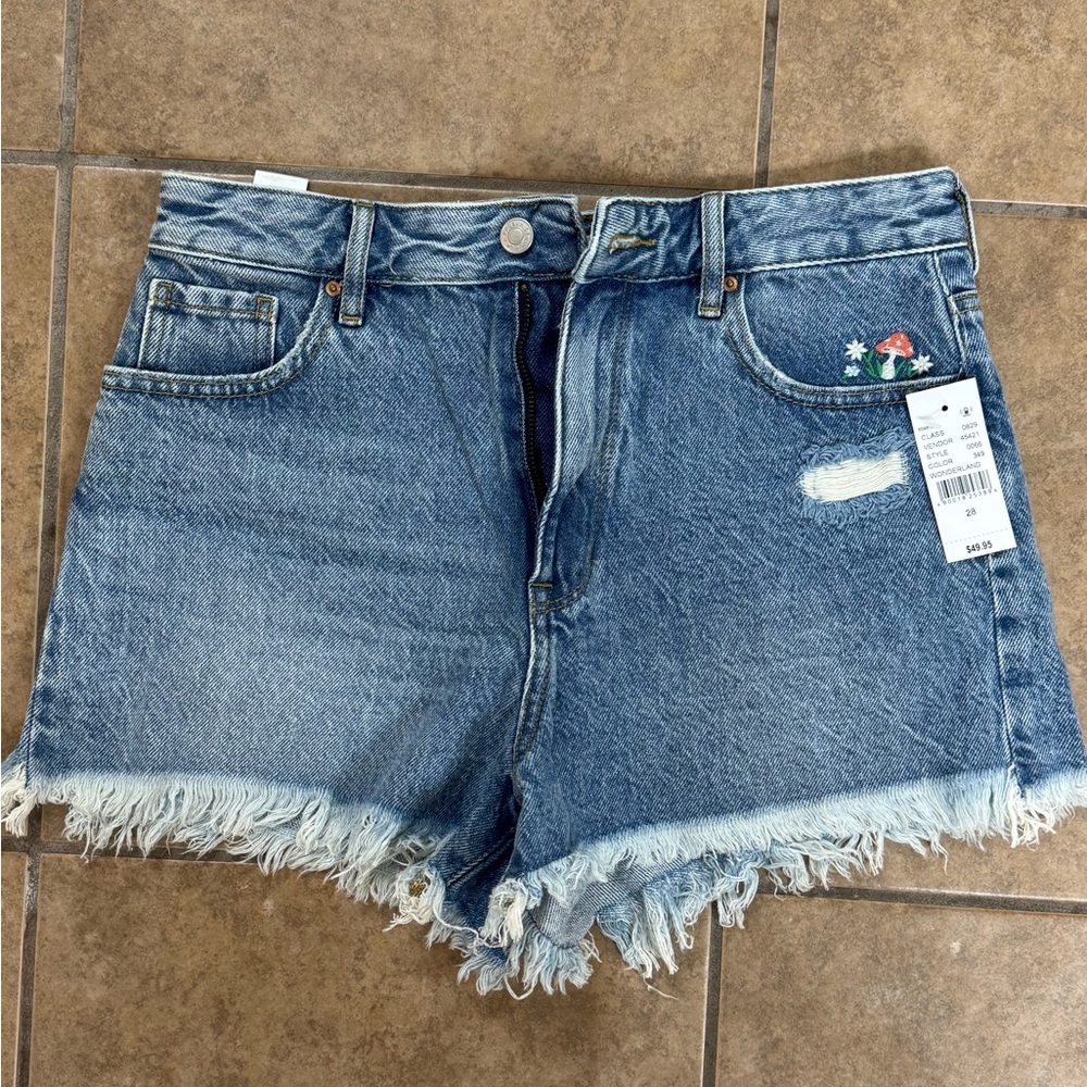 PacSun Light Blue High Rise Jean Shorts